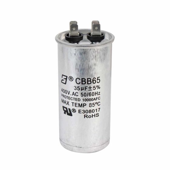 Capacitor de trabajo 35MF ±5%, 400V, para la caja de control AQUA PAK modelo CCQA 1.5230