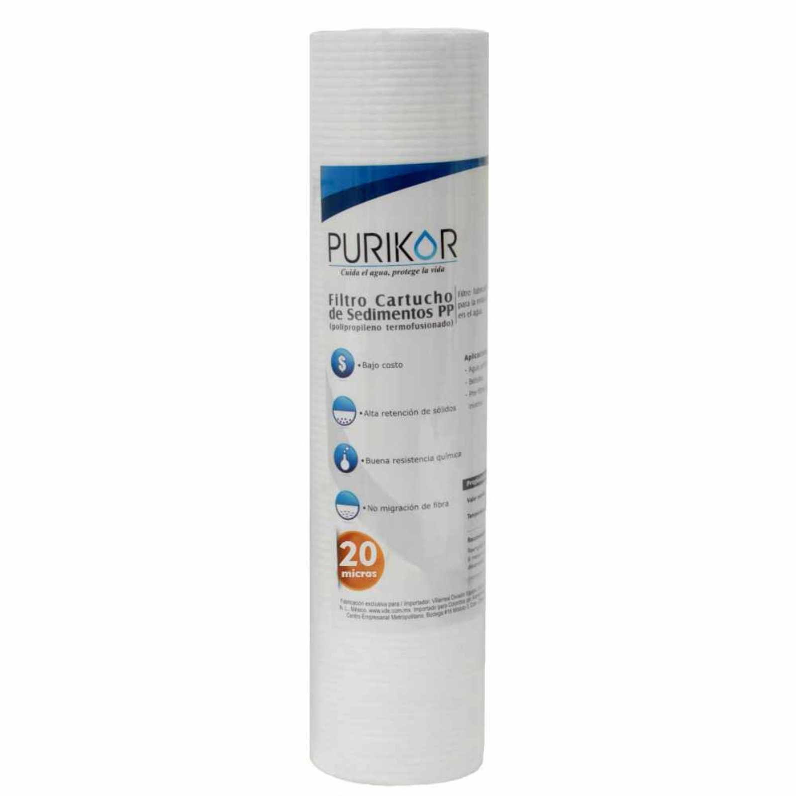 PKCPP2-5X20X20 Filtro cartucho de polipropileno termofusionado